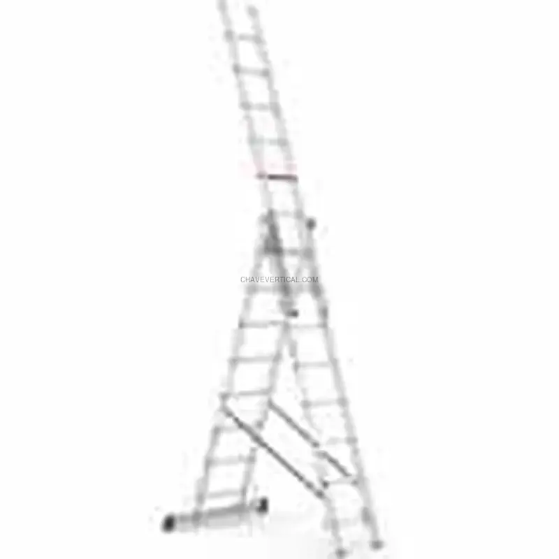 Escada Profissional Tripla PERSUM Iteem Pro 3x8 Alumínio 150 kg 6 m