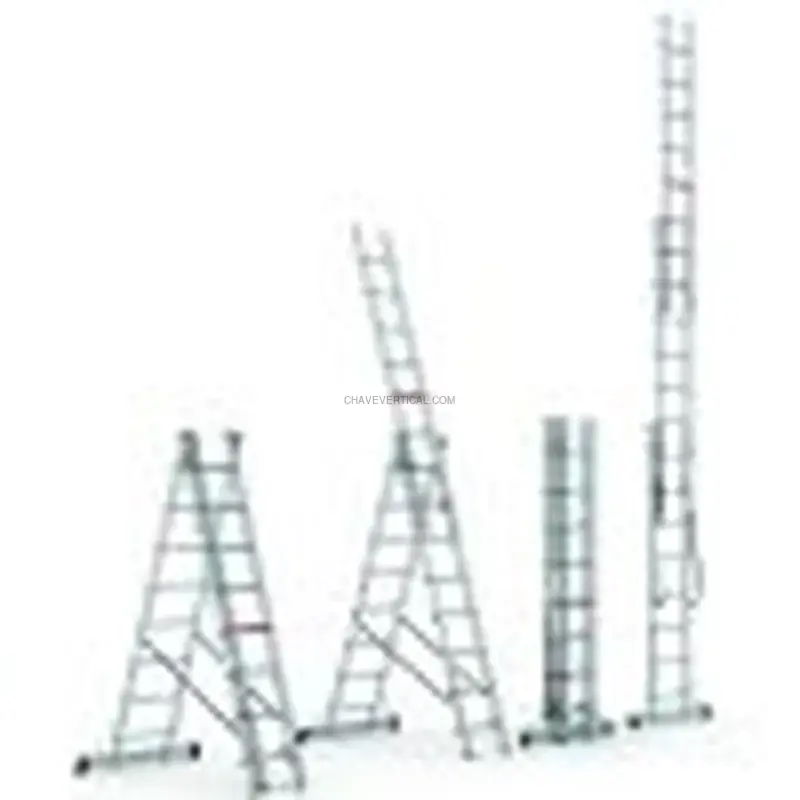 Escada Profissional Tripla PERSUM Iteem Pro 3x8 Alumínio 150 kg 6 m