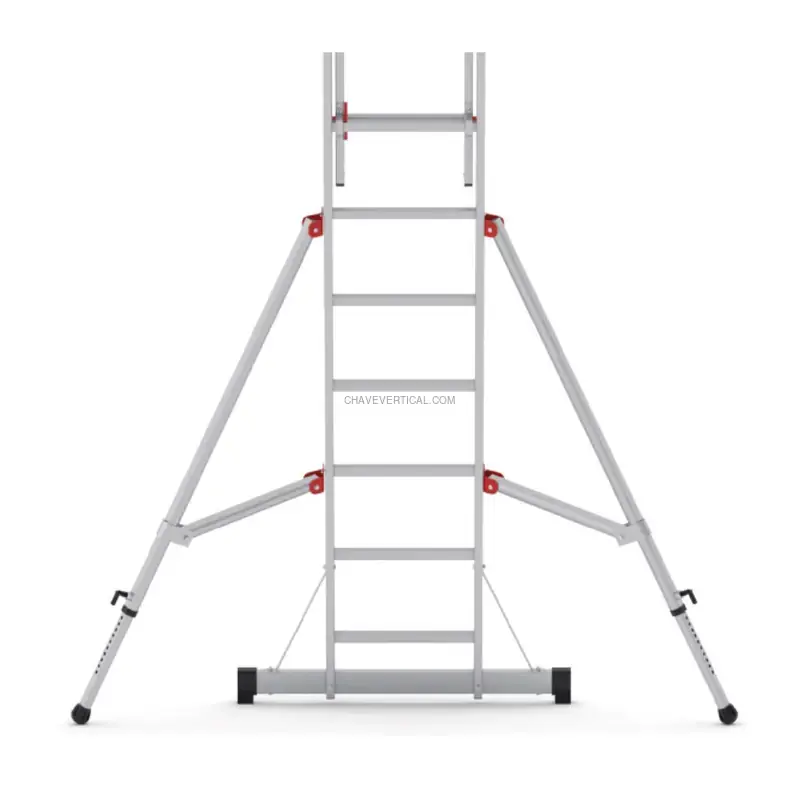 Escada Profissional Tripla PERSUM Iteem Pro 3x8 Alumínio 150 kg 6 m