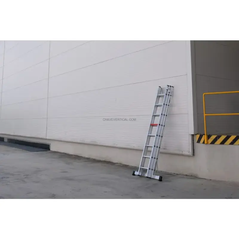 Escada Profissional Tripla PERSUM Iteem Pro 3x8 Alumínio 150 kg 6 m