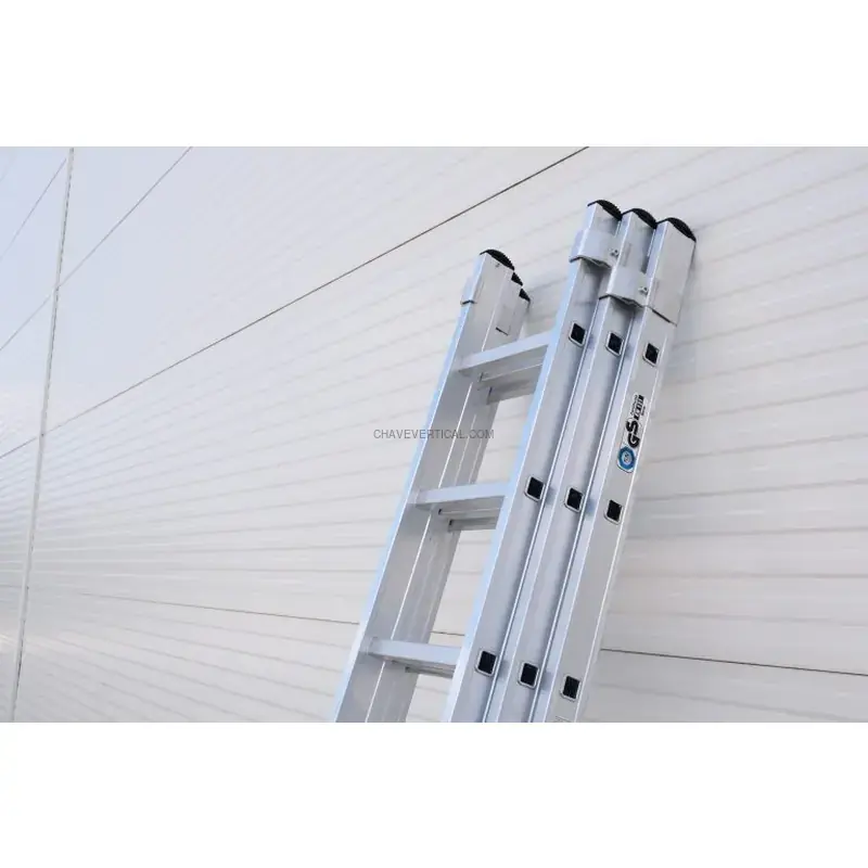 Escada Profissional Tripla PERSUM Iteem Pro 3x8 Alumínio 150 kg 6 m