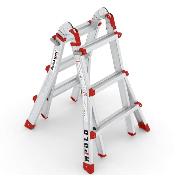 Escada Telescópica Profissional Apolo PERSUM 4×3 Degraus 150 KG