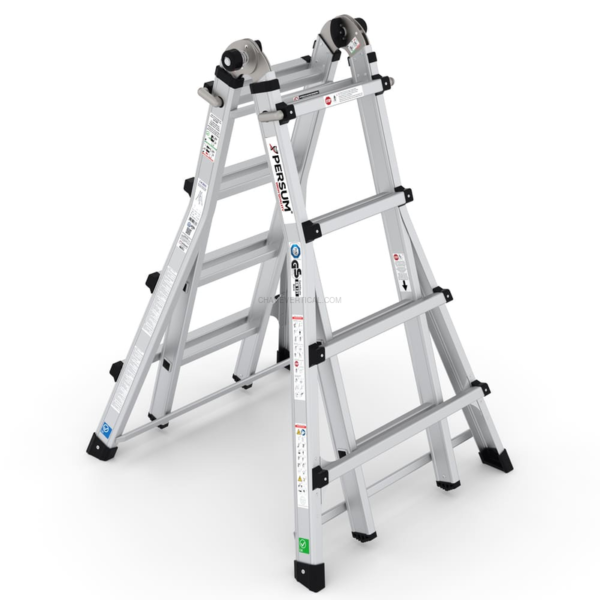 Escada Telescópica Profissional Aquiles - Outlet PERSUM 4×4 Degraus 150 KG
