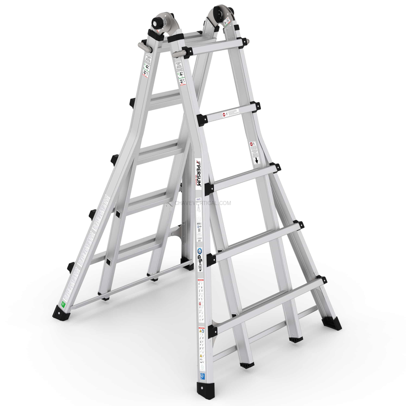 Escada Telescópica Profissional Aquiles - Outlet PERSUM 4×4 Degraus 150 KG