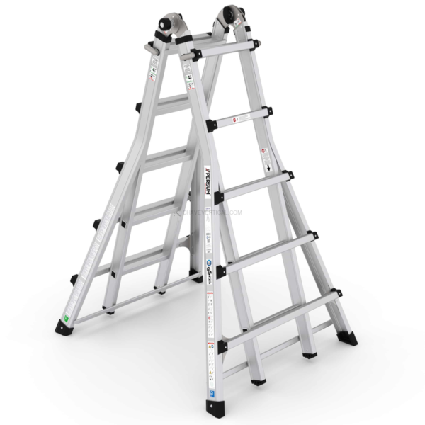 Escada Telescópica Profissional Aquiles - Outlet PERSUM 4×5 Degraus 150 KG