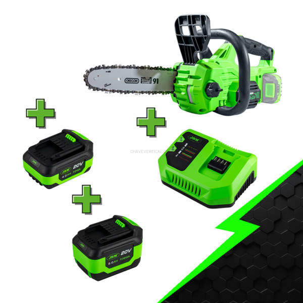 Especial Kit Jardim: Motoserra + Batería 4AH + 6AH + Cargador JBM