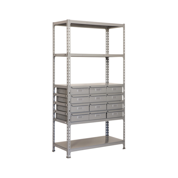 Estante com Caixas de Stock SIMONBOX 8/400-12 Cinzento - 1800 x 900 x 400 mm