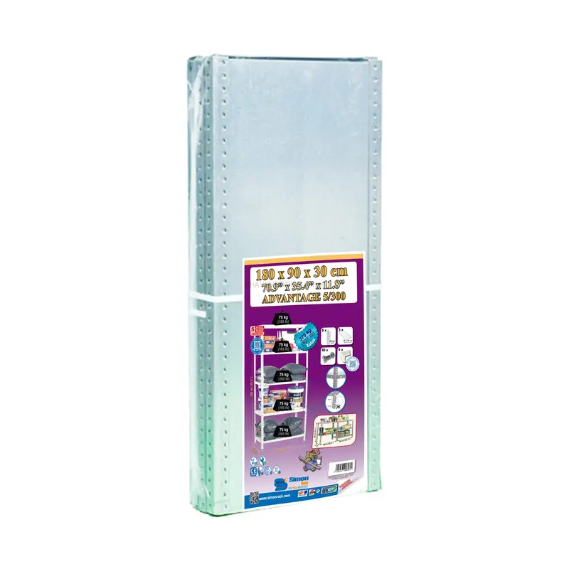 Estante Metálica ADVANTAGE 5/300 Cinzento - 1800 x 900 x 300 mm