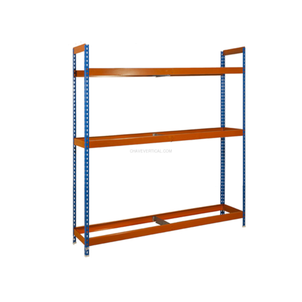 Estante Metálica AUTOFORTE 1804-3 AZUL/Laranja - 2000 x 1800 x 450 mm