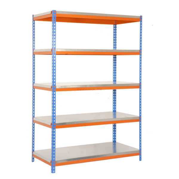 Estante Metálica BRICOFORTE 1006-5 METAL AZUL/Laranja/Galvanizado - 2000 x 1000 x 600 mm