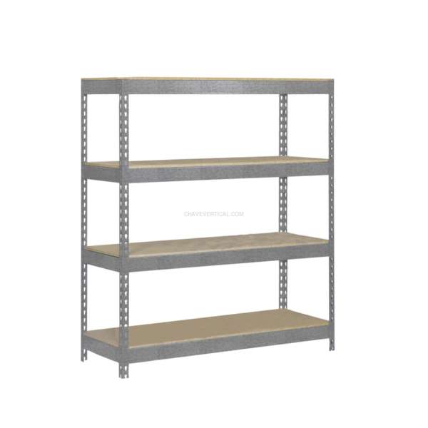 Estante Metálica BRICOFORTE 1204-4 Aglomerado Galvanizado/Madeira - 2000 x 1200 x 450 mm