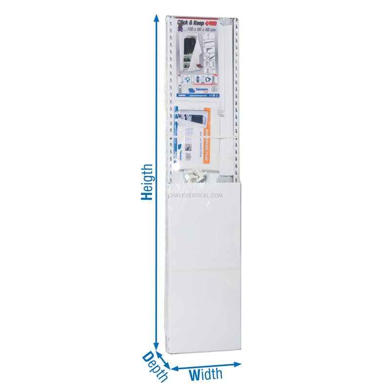 Estante Metálica CLICK & KEEP PLUS 3/500 Branco/Branco - 2000 x 1000 x 500 mm