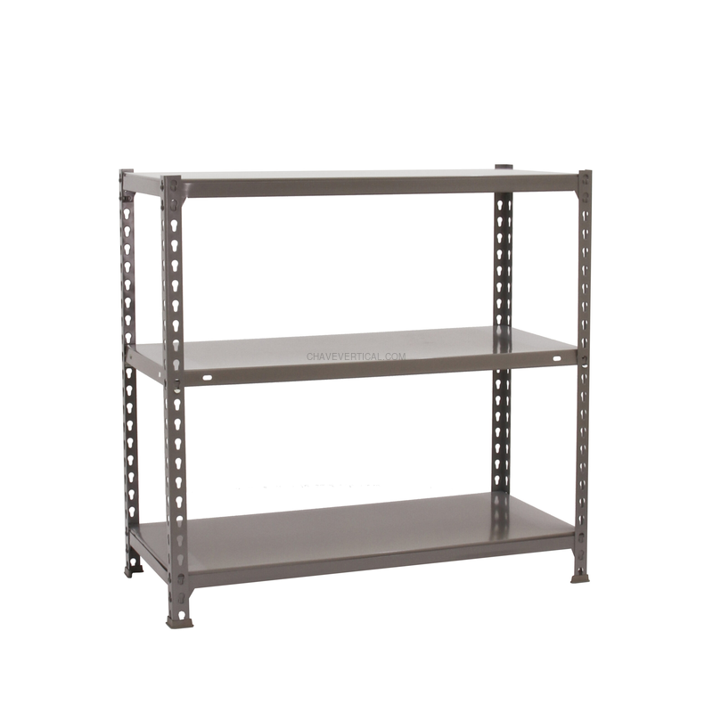 Estante Metálica ECOCLICK 3/500 900 Cinzento - 900 x 900 x 500 mm