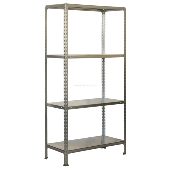 Estante Metálica ECOCLICK 4/400 1500 Galvanizado - 1500 x 900 x 400 mm