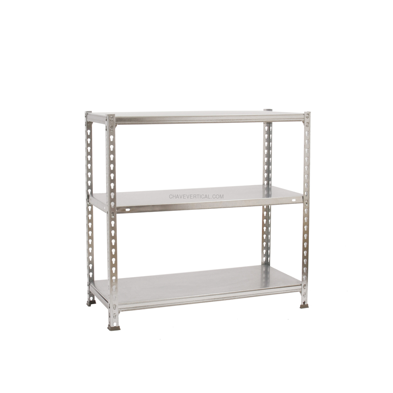 Estante Metálica ECOCLICK MINI 3/400 900 Galvanizado - 900 x 800 x 400 mm