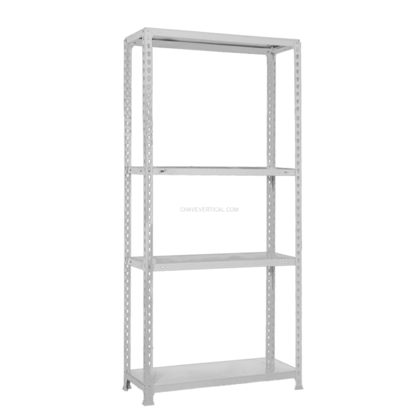 Estante Metálica ECOCLICK MINI 4/300 1600 Branco - 1600 x 800 x 300 mm