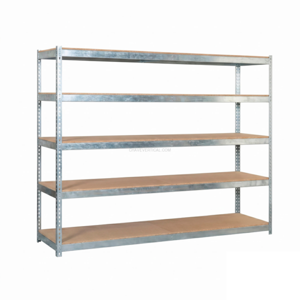 Estante Metálica ECOFORTE 1204-5 Aglomerado Galvanizado/Madeira - 2000 x 1200 x 450 mm