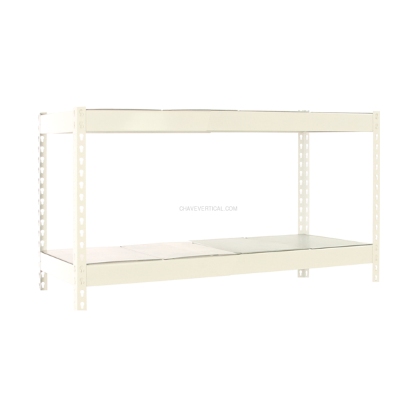 Estante Metálica ECOFORTE 1206-2 METAL 900 Branco/Galvanizado - 900 x 1200 x 600 mm