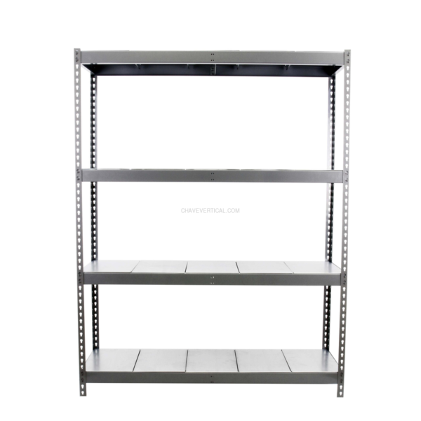 Estante Metálica ECOFORTE 1206-4 METAL Cinzento/Galvanizado - 2000 x 1200 x 600 mm