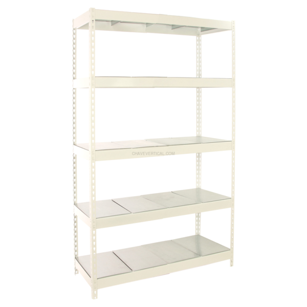 Estante Metálica ECOFORTE 1206-5 METAL Branco/Galvanizado - 2000 x 1200 x 600 mm