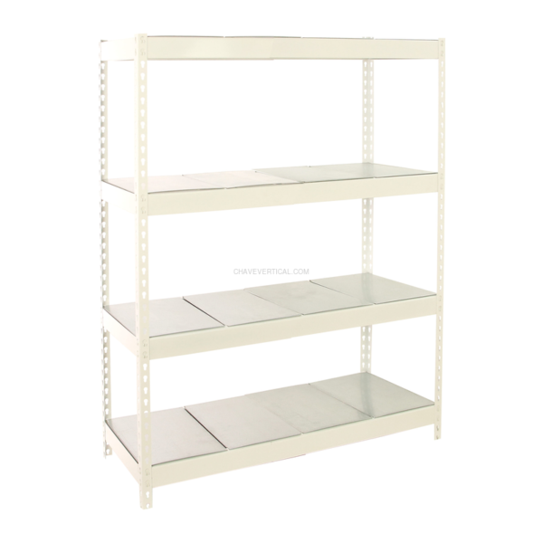 Estante Metálica ECOFORTE 1207-4 METAL Branco/Galvanizado - 2000 x 1200 x 750 mm