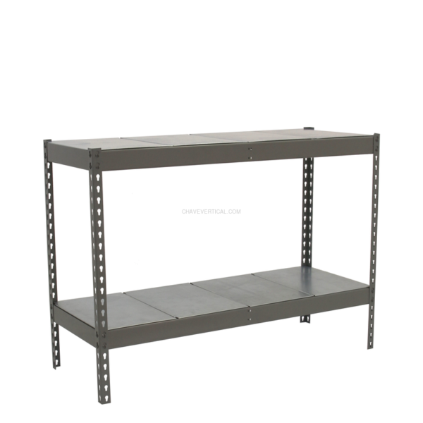Estante Metálica ECOFORTE 1504-2 METAL 900 Cinzento/Galvanizado - 900 x 1500 x 450 mm