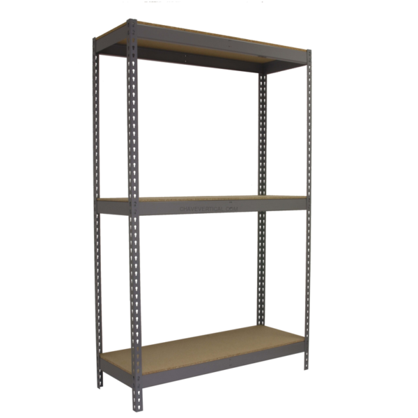 Estante Metálica ECOFORTE 1504-3 Aglomerado 1500 Cinzento/Madeira - 1500 x 1500 x 450 mm