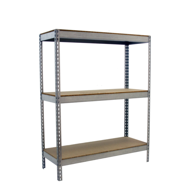 Estante Metálica ECOFORTE 1504-3 Aglomerado 1500 Galvanizado/Madeira - 1500 x 1500 x 450 mm