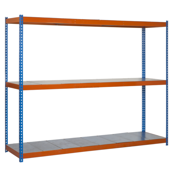 Estante Metálica ECOFORTE 1504-3 METAL 1500 AZUL/Laranja/Galvanizado - 1500 x 1500 x 450 mm