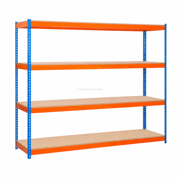 Estante Metálica ECOFORTE 1504-4 AZUL/Laranja - 2000 x 1500 x 450 mm