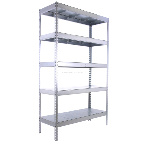 Estante Metálica ECOFORTE 1504-5 METAL Galvanizado/Galvanizado - 2000 x 1500 x 450 mm