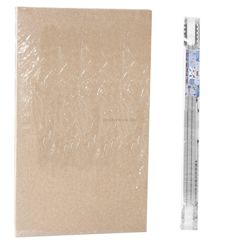 Estante Metálica ECOFORTE 1506-5 Aglomerado 2500 Branco/Madeira - 2500 x 1500 x 600 mm