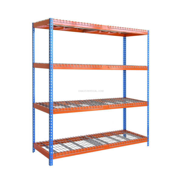Estante Metálica ECOFORTE 1806-4 REX AZUL/Laranja - 2000 x 1800 x 600 mm