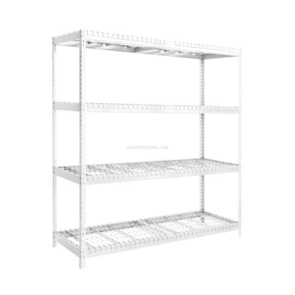 Estante Metálica ECOFORTE 1806-4 REX Branco - 2000 x 1800 x 600 mm