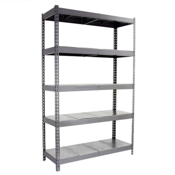 Estante Metálica ECOFORTE 1806-5 METAL Cinzento/Galvanizado - 2000 x 1800 x 600 mm