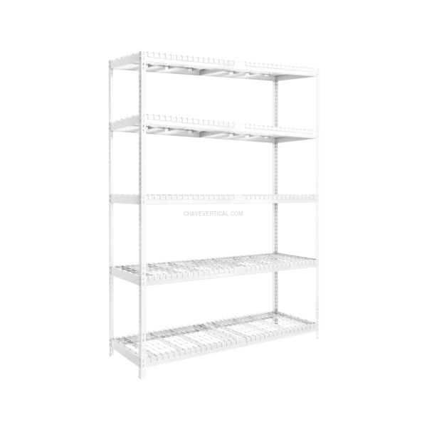 Estante Metálica ECOFORTE 1806-5 REX Branco - 2000 x 1800 x 600 mm