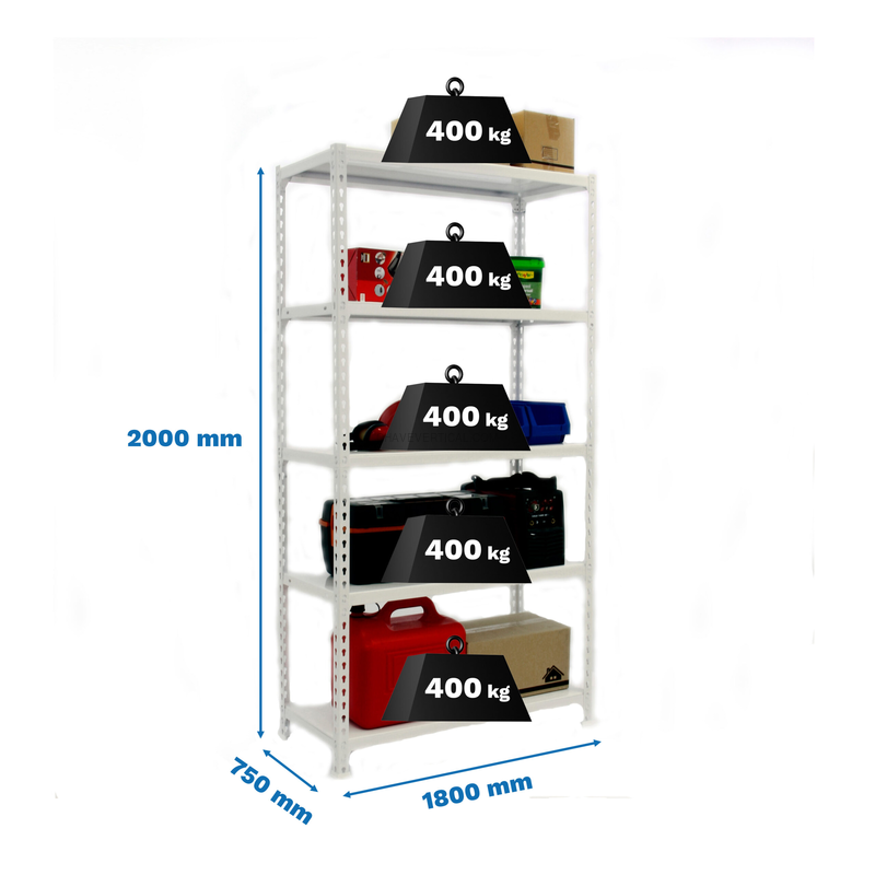 Estante Metálica ECOFORTE 1807-4 Galvanizado - 2000 x 1800 x 750 mm