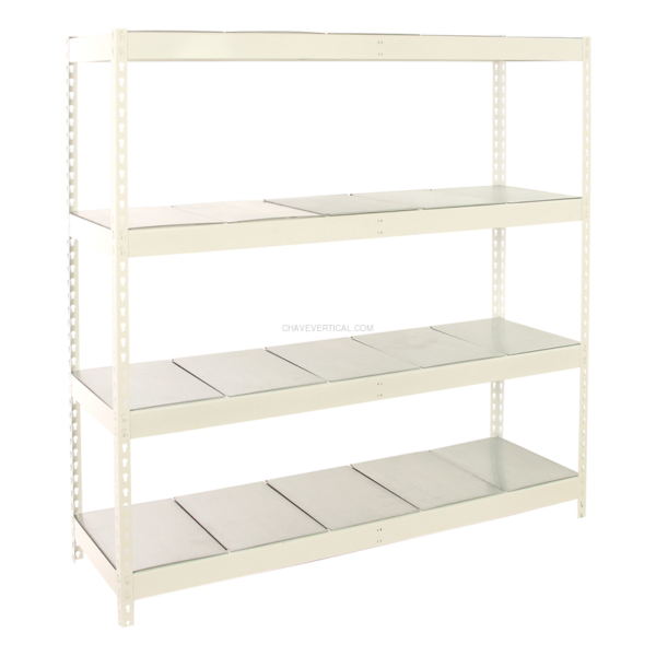 Estante Metálica ECOFORTE 1807-4 METAL Branco/Galvanizado - 2000 x 1800 x 750 mm