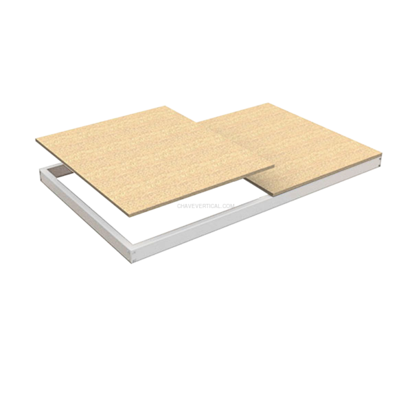 Estante Metálica ECOFORTE EA 1206 Aglomerado Branco/Madeira - 77 x 1200 x 600 mm