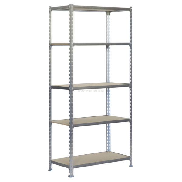 Estante Metálica MADERCLICK 5/300 Galvanizado/Madeira - 1800 x 900 x 300 mm