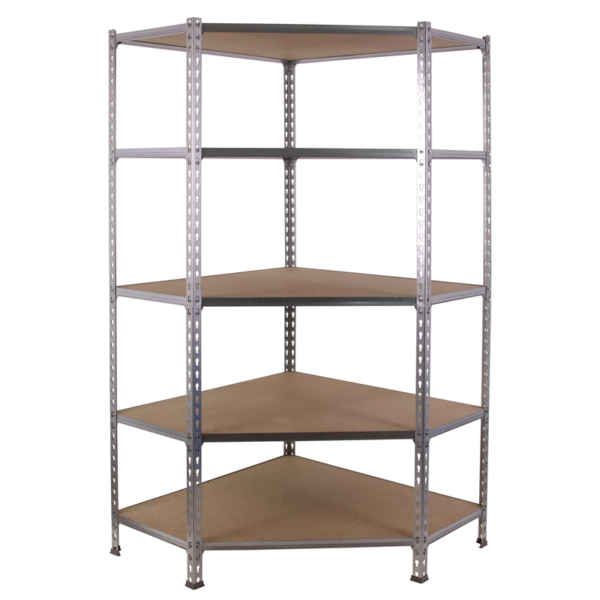 Estante Metálica MADERCLICK CORNER 5/400 1800 Galvanizado/Madeira - 1800 x 900 x 400 mm