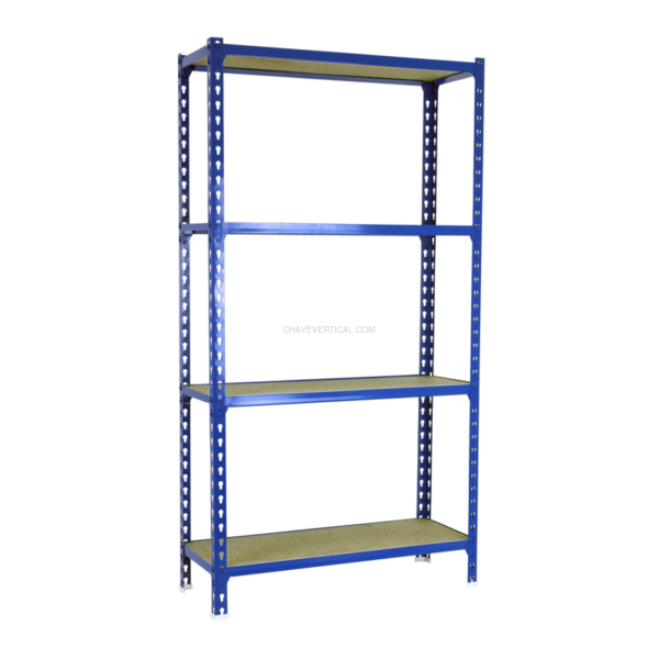 Estante Metálica MADERCLICK MEGAPLUS 4/300 1500 AZUL/Madeira - 1500 x 1200 x 300 mm