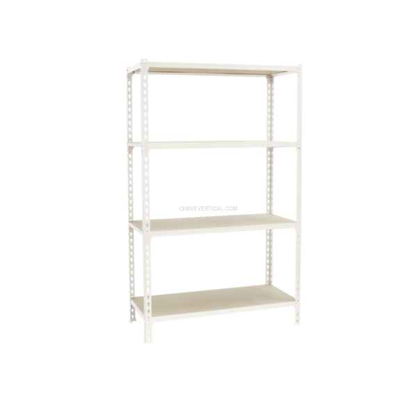 Estante Metálica MADERCLICK MEGAPLUS 4/500 1500 Branco/Madeira - 1500 x 1200 x 500 mm