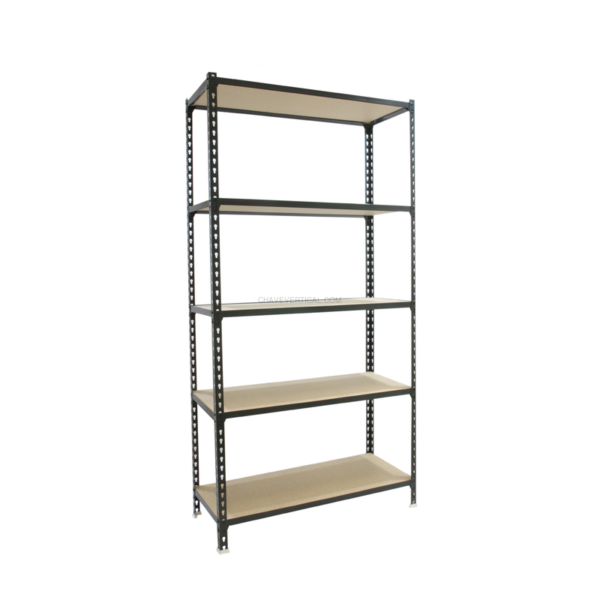 Estante Metálica MADERCLICK MEGAPLUS 5/300 Antracite/Madeira - 2000 x 1200 x 300 mm
