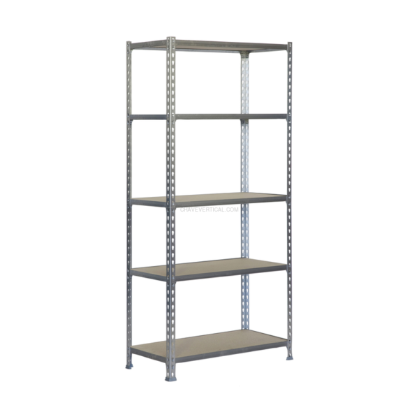 Estante Metálica MADERCLICK MEGAPLUS 5/300 Galvanizado/Madeira - 2000 x 1200 x 300 mm