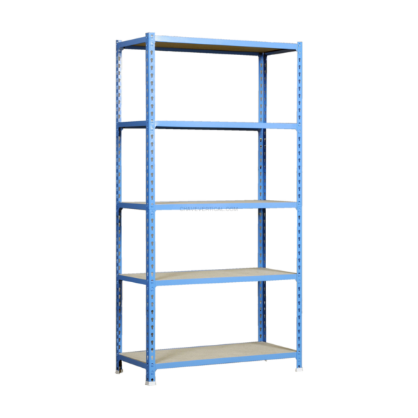 Estante Metálica MADERCLICK MEGAPLUS 5/500 AZUL/Madeira - 2000 x 1200 x 500 mm