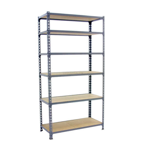Estante Metálica MADERCLICK MEGAPLUS 6/300 2500 Cinzento/Madeira - 2500 x 1200 x 300 mm