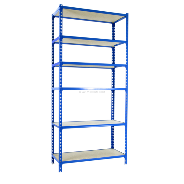 Estante Metálica MADERCLICK MEGAPLUS 6/400 2500 AZUL/Madeira - 2500 x 1200 x 400 mm