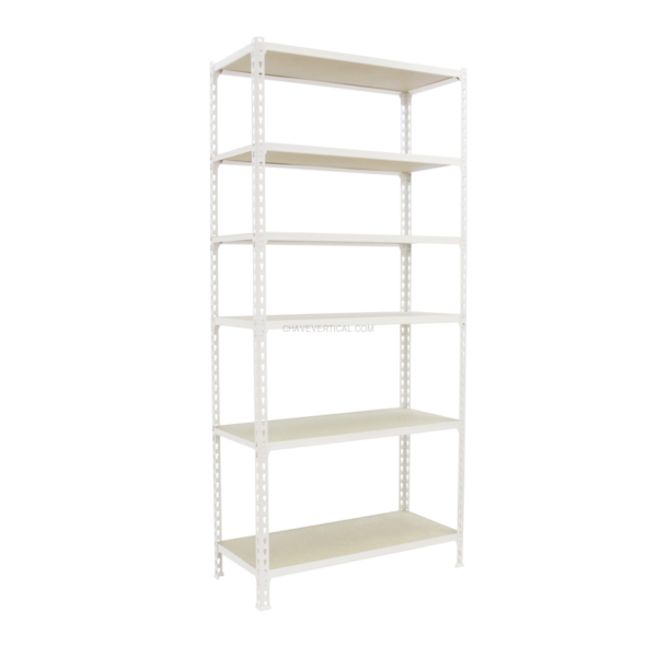 Estante Metálica MADERCLICK MEGAPLUS 6/400 2500 Branco/Madeira - 2500 x 1200 x 400 mm