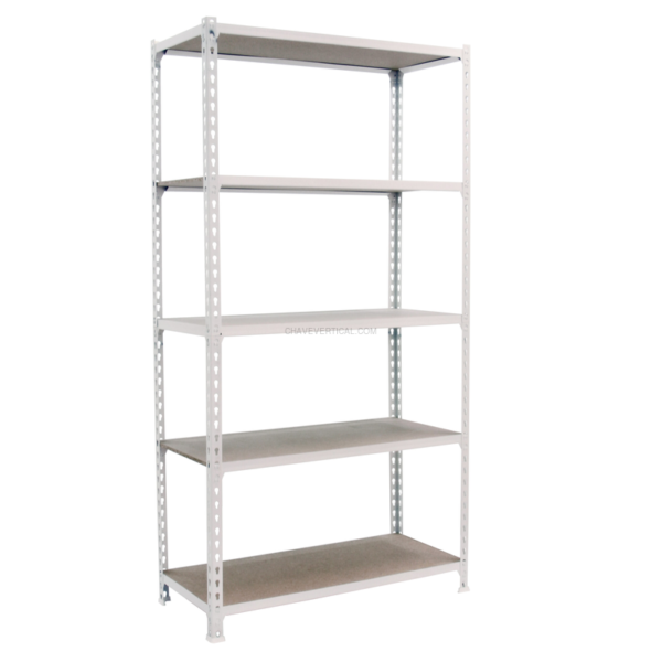 Estante Metálica MADERCLICK PLUS 5/400 Branco/Madeira - 2000 x 1000 x 400 mm